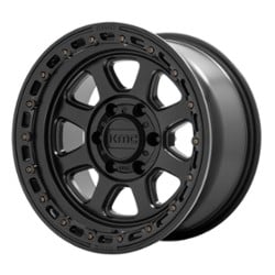 KMC KM548 17x9 8x165.1 0 ET 125.1 CB Satin Black with Gloss Black Lip