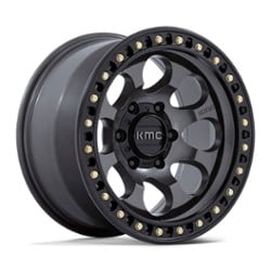 KMC KM550 Riot SBL 17x8.5 5x127 10 ET 71.5 CB Anthracite With Satin Black Lip