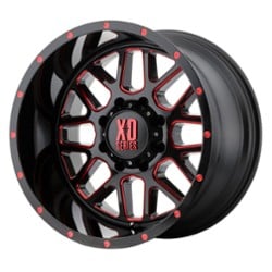 XD Series XD820 Grenade 20x10 5x127 -24 ET 78.3 CB Satin Black Milled w/Red Clear Coat