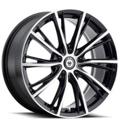 Konig Impression 16x7.5 5x112 45 ET 66.6 CB Gloss Black w/Machined Face