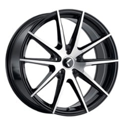 Kraze KR193 Turismo 17x8 5x115 38 ET 72.56 CB Gloss Black with Machined Face