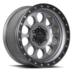 Lock Off-Road 50Cal 17x9 5x127 -12 ET 71.5 CB Matte Gray w/ Matte Black Ring