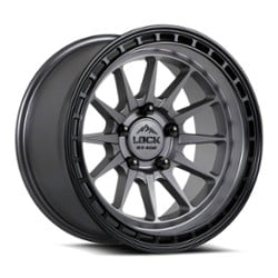 Lock Off-Road Baja 17x9 6x135 -12 ET 87.1 CB Matte Gray w/ Matte Black Ring