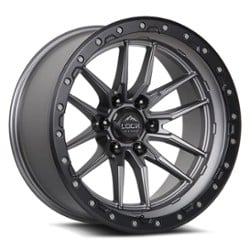 Lock Off-Road Krawler 17x9 6x139.7 -12 ET 106.2 CB Matte Gray w/ Matte Black Ring