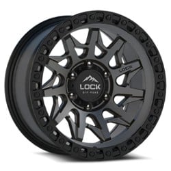 Lock Off-Road Lunatic 17x9 5x127 -12 ET 71.5 CB Matte Gray w/ Matte Black Ring