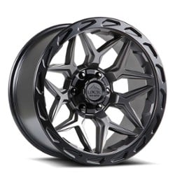 Lock Off-Road Matrix 17x9 5x127/5x139.7 -12 ET 87.1 CB Matte Gray w/ Matte Black Ring