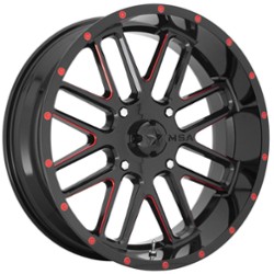 MSA Offroad M35 Bandit 22x7 4x137 0 ET 112 CB Gloss Black Milled with Red Tint