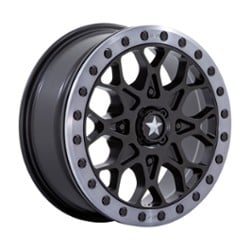 MSA Offroad M48 Portal Beadlock 15x6 4x156 38 ET 96 CB Satin Black, Gray Tint Ring