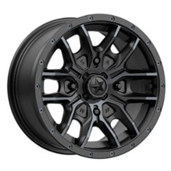 MSA Offroad M43 Fang 15x7 4x110 38 ET 86 CB Satin Black With Titanium Tint