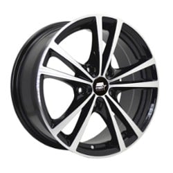 MST Saber 14x6 4x100 45 ET 72.7 CB Glossy Black w/Machined Face