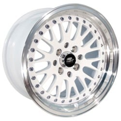 MST MT10 15x8 4x100/4x114.3 25 ET 73.1 CB White w/Machined Lip