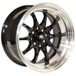 MST MT11 16x8 4x100/4x114.3 15 ET 73.1 CB Black w/Machined Lip