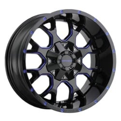 Mayhem 8015 Warrior 18x9 8x165.1/8x170 18 ET 130.8 CB Black w/Prism Blue