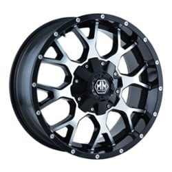 Mayhem 8015 Warrior 17x9 5x127/5x139.7 -12 ET 87 CB Black w/Machined Face