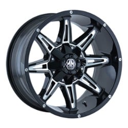 Mayhem 8090 Rampage 17x9 5x114.3/5x127 -12 ET 87 CB Black w/Milled Spokes