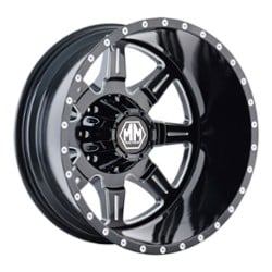 Mayhem 8101 Monstir Dually Rear 17x6.5 8x210 -140 ET 154.2 CB Black w/Milled Spokes