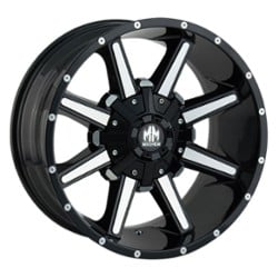 Mayhem 8104 Arsenal 17x9 6x135/6x139.7 -12 ET 106 CB Black w/Milled Spokes