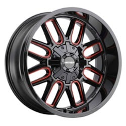 Mayhem 8107 Cogent 17x9 5x127/5x139.7 -12 ET 87.1 CB Black w/Prism Red