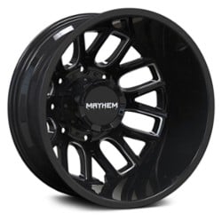 Mayhem 8107 Cogent Dually Rear 20x8.25 8x165.1 -232 ET 121.3 CB Gloss Black w/Milled Spokes