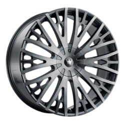 Mazzi Twist Tie 373 20x8.5 5x108/5x114.3 35 ET 72.56 CB Matte Black with Machined Dark Tint