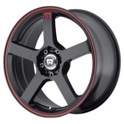 Motegi MR116 15x6.5 5x100/5x114.3 40 ET 72.56 CB Matte Black w/Red Racing Stripe