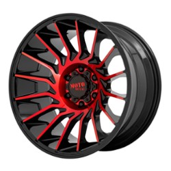 Moto Metal MO807 Shockwave 20x10 5x127 -18 ET 71.5 CB Gloss Black Machined with Red Tint