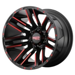 Moto Metal MO978 Razor 20x10 5x127 -24 ET 78.3 CB Satin Black Machined With Red Clear Coat