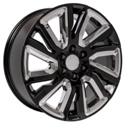 OE Replica Wheels CV39 22x9 6x139.7 28 ET 78.1 CB Black w/Chrome Black with Chrome