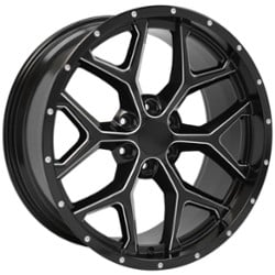 OE Replica Wheels CV98 22x9.5 6x139.7 24 ET 78.1 CB Satin Black with Milled Edge