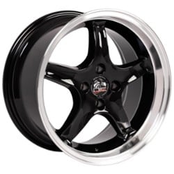 OE Replica Wheels FR04 17x9 5x114.3 24 ET 70.6 CB Black with Machined Lip