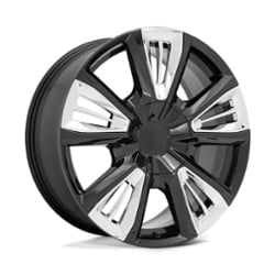 Performance Replicas PR211 22x9 6x139.7 28 ET 78.1 CB Gloss Black w/Chrome Accents