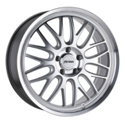 Petrol P4C 16x7 4x100 40 ET 72.1 CB Silver w/ Machined Face and Lip