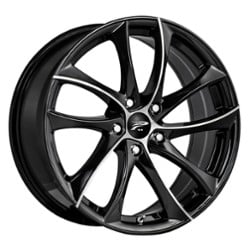 Platinum 438U Gyro 16x7 5x100 40 ET 63.3 CB Gloss Black w/ Diamond Cut Face & Clear-Coat