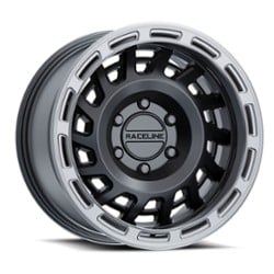 Raceline 957BS Halo 17x8.5 6x120 0 ET 67.1 CB Satin Black w/Silver Ring