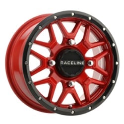 Raceline A94R Krank 14x7 4x137 10 ET 110.2 CB Red/Black Simulated Beadlock