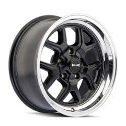 Ridler 610 17x7 5x120.65 0 ET 83.8 CB Matte Black/Polished Lip