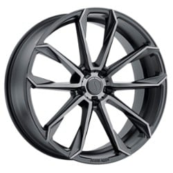 Status Mastadon 22x9.5 5x115 15 ET 76.1 CB Graphite (Matte Black w/Machine Face & Dark Tint)