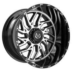 TIS Offroad 544MB 20x10 5x139.7/5x150 -25 ET 110 CB Machined Gloss Black