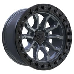 TIS Offroad 556AB 5 17x9 5x127 -13 ET 71.5 CB Satin Anthracite with Cast Black Bead Ring