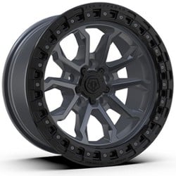 TIS Offroad 556AB 6 20x10 6x120 -19 ET 67.1 CB Satin Anthracite with Cast Black Bead Ring