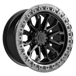 TIS Offroad 556BA 6 20x9 6x135 0 ET 87.1 CB Satin Black with Cast Anthracite Lip Ring