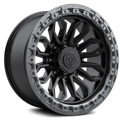 TIS Offroad 556BA 8 20x10 8x180 -20 ET 124.3 CB Satin Black with Cast Anthracite Lip Ring