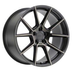 TSW Alloy Chrono 17x8 5x120 35 ET 76.1 CB Matte Black w/Machine Face & Dark Tint