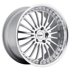 TSW Alloy Silverstone 17x8 5x120 20 ET 76.1 CB Silver W/Mirror Cut Face & Lip