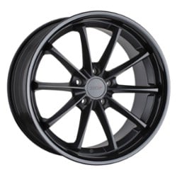 TSW Alloy Sweep 18x9.5 5x112 40 ET 66.6 CB Matte Black w/ Gloss Black Lip