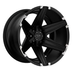 Tuff A.T. T12 24x11 6x139.7 -45 ET 108.1 CB Satin Black with Brushed Inserts