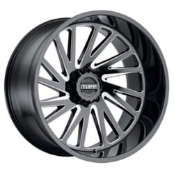 Tuff A.T. T2A 20x12 5x127 -45 ET 71.6 CB Gloss Black with Milled Spoke