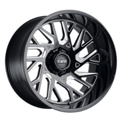 Tuff A.T. T4B Left 20x12 5x127 -45 ET 71.6 CB Gloss Black W/Milled Spoke