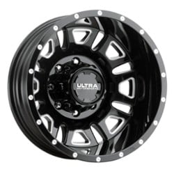 Ultra 003 Hunter Van Dually Rear 16x6 6x180 -131 ET 138.8 CB Gloss Black w/ Milled Accents and Clear Coat