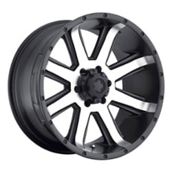 Ultra 195 Crusher 17x8 5x135 10 ET 87 CB Satin Black w/ Diamond Cut Face & Satin Clear Coat